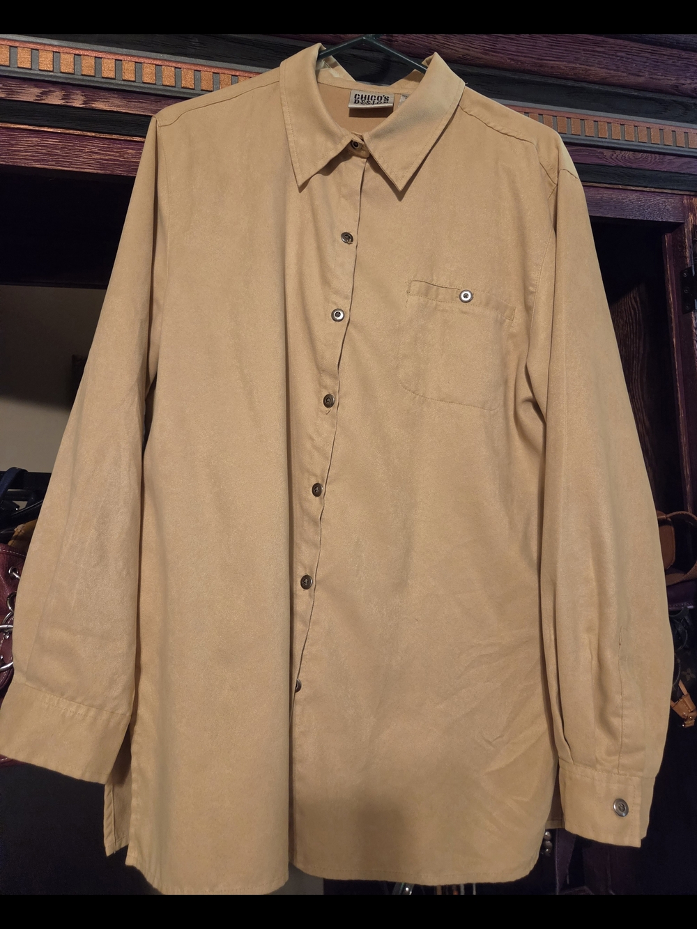 CHICO Classic Button-Down Shirt in Camel Tan